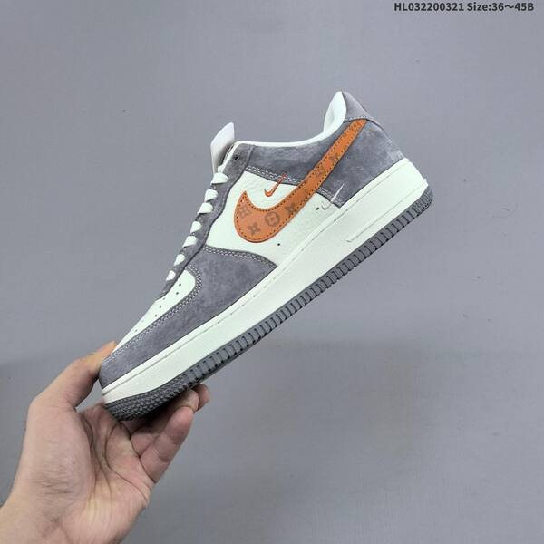 Nike Air Force 1 07 LV8 off white grey dark grey orange EU 36-45 sneaker