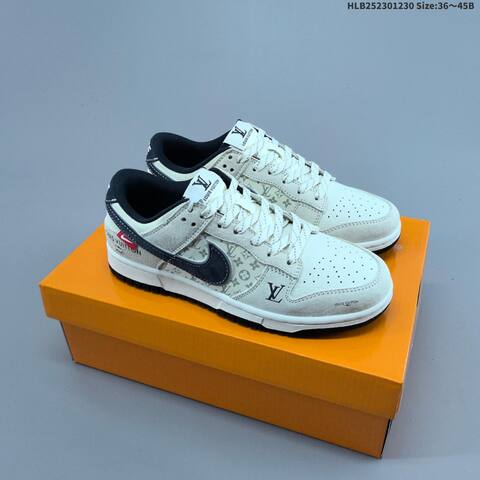 Nike SB Dunk Low Beige Dark Navy White EU 36-45 Skate Shoe - Unisex (BS-62312)