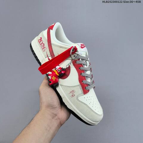 Nike Dunk Low White Red Gray Black EU 36-45 Skate Shoe - Unisex (BS-61837)