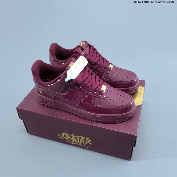 Nike Air Force 1 Low Black Grey White Burgundy Gold EU 36-45 sneaker