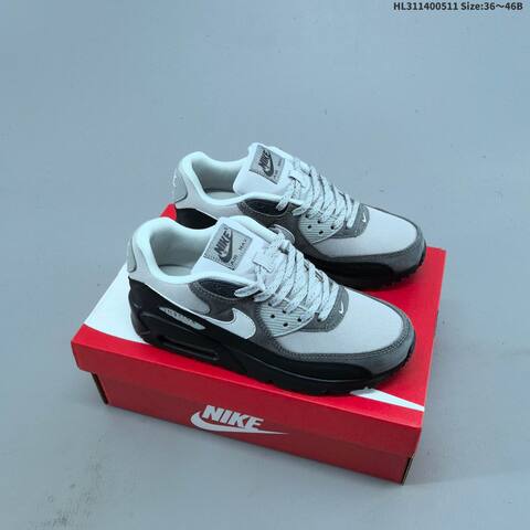 Nike Air Max 90 Black Grey Green White EU 36-46 Running Shoe - Unisex (BS-60415)