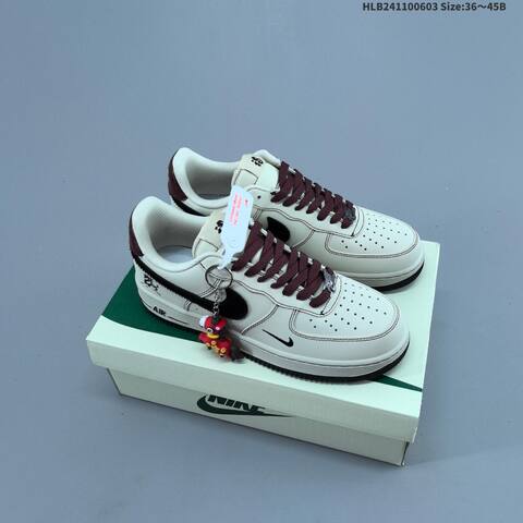 Nike Air Force 1 07 Low Grey Black White Gold EU 36-45 Sneaker - Unisex (BS-59991)