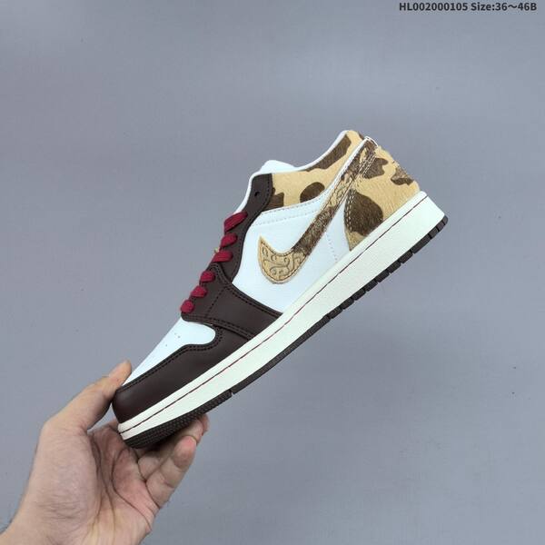 Jordan Air Jordan 1 Low white/brown/burgundy/gold 36~46B casual