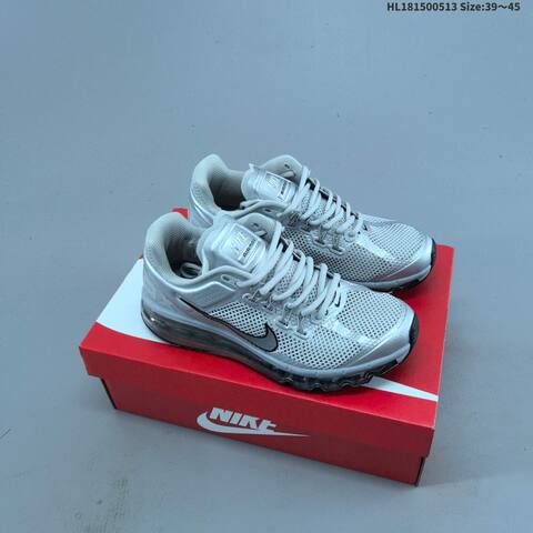Nike Air Max 2013 White Metallic Silver Black EU 39-45 Running Shoe - Unisex (BS-60369)