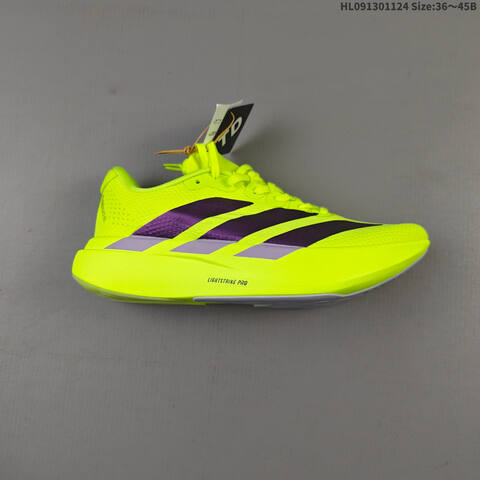 Adidas Adizero Evo SL Neon Yellow Dark Purple Silver EU 36-45 Running Shoe - Unisex (BS-65476)