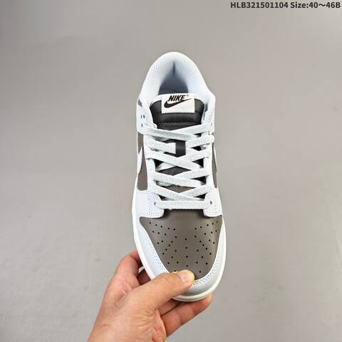 Nike Dunk Low Light Grey Dark Brown White EU 40-46 Skate Shoe - Men's (BS-63884)