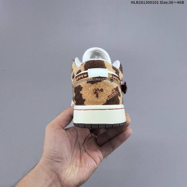 Nike Air Jordan 1 Low white/brown/red leopard print 36~46 lifestyle