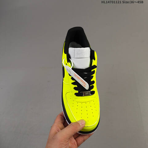 Nike Air Force 1 Low Neon Yellow Black White EU 36-45 Sneaker - Unisex (BS-63316)