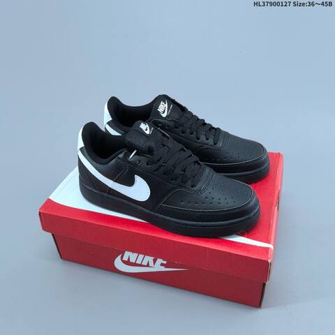 Nike Court Vision Low Black White White Blue Yellow EU 36-45 Skate Shoe - Unisex (BS-61731)
