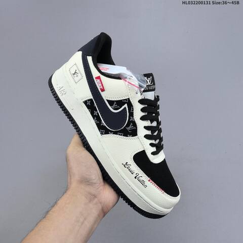 Nike Air Force 1 07 LV8 Off White Black Dark Blue EU 36-45 Skate Shoe - Unisex (BS-61623)