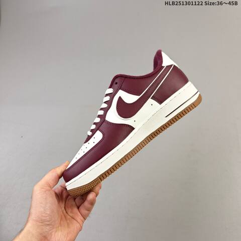 Nike Air Force 1 07 Sail Navy Burgundy Gum EU 36-45 Sneaker - Unisex (BS-63246)