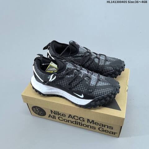 Nike ACG Mountain Fly Low GORE TEX Black Grey White Red EU 36-46 Trail Shoe - Unisex (BS-60920)