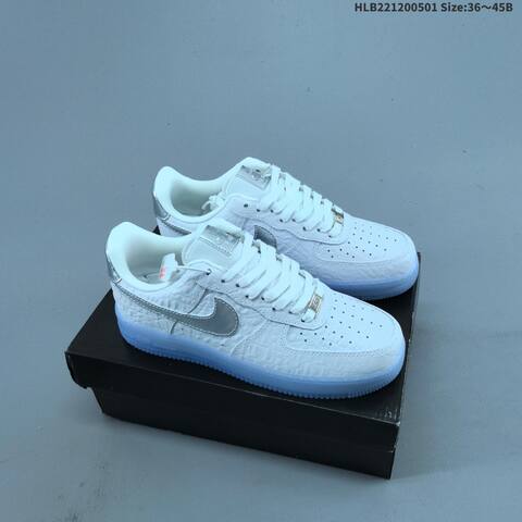 Nike Air Force 1 07 White Silver Light Blue EU 36-45 Sneaker - Unisex (BS-60541)