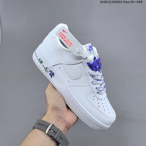 Nike Air Force 1 07 White Purple Green EU 36-45 Sneaker - Unisex (BS-60547)