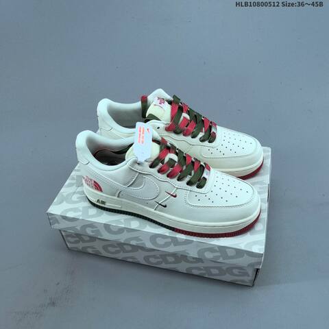 Nike Air Force 1 07 LV8 Stussy White Black Red Gray EU 36-45 Skate Shoe - Unisex (BS-60377)