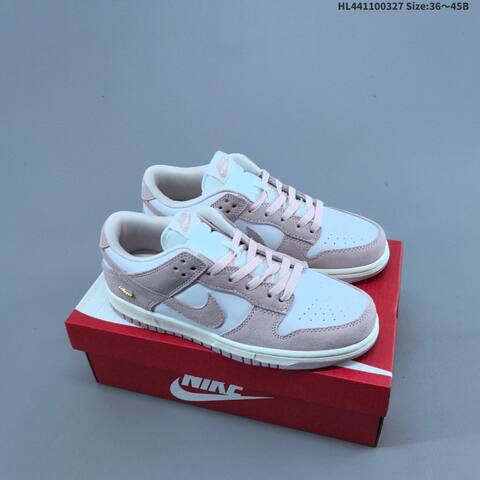 Nike Dunk Low White Light Pink Sail Gold EU 36-45 Skate Shoe - Unisex (BS-61095)