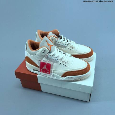 Air Jordan 3 Retro TEX Fossil Starfish AIR JORDAN 3 Aj3 Lifestyle (BS-66463)