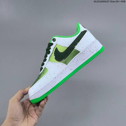Nike Air Force 1 07 White Dark Green Bright Green Orange EU 36-45 Sneaker - Unisex (BS-62170)