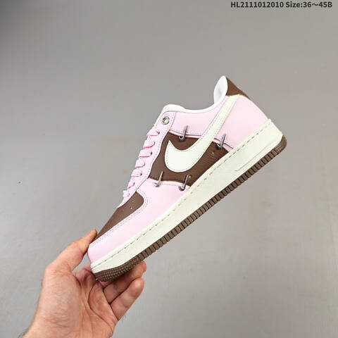 Nike Air Force 1 07 Low Pink White Brown Silver EU 36-45 Sneaker - Unisex (BS-62802)