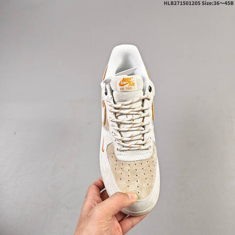 Nike Air Force 1 07 Light Beige Orange White EU 36-45 Sneaker - Unisex (BS-62826)