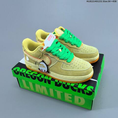 Nike Air Force 1 Low Khaki Bright Green Pale Yellow Orange EU 36-45 Sneaker - Unisex (BS-62303)