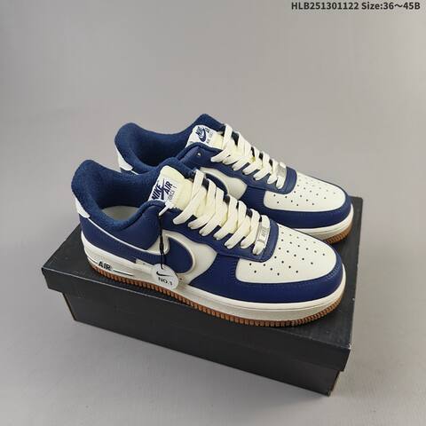 Nike Air Force 1 07 Sail Navy Burgundy Gum EU 36-45 Sneaker - Unisex (BS-63246)