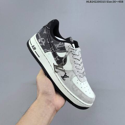 Nike Air Force 1 07 LV8 Blue Denim Off White Black EU 36-45 Sneaker - Unisex (BS-61295)