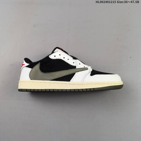 Travis Scott x Air Jordan 1 Low Medium Olive 5 0 AIR JORDAN 1 Aj1 Lifestyle (BS-67431)
