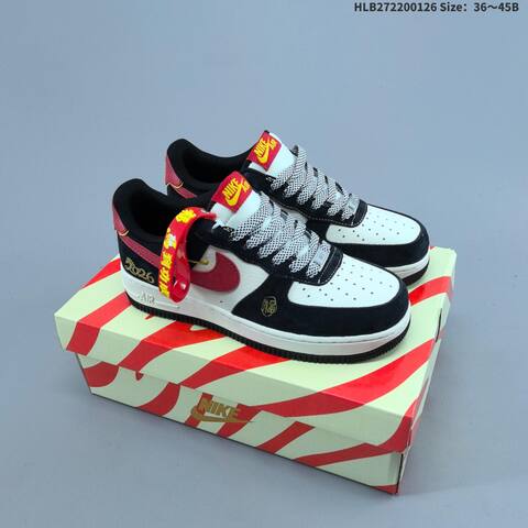 Nike Air Force 1 07 Low White Red Black Yellow EU 36-45 Sneaker - Unisex (BS-61751)