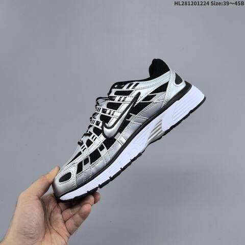 Nike P-6000 Black Silver White Blue EU 39-45 Running Shoe - Unisex (BS-62484)