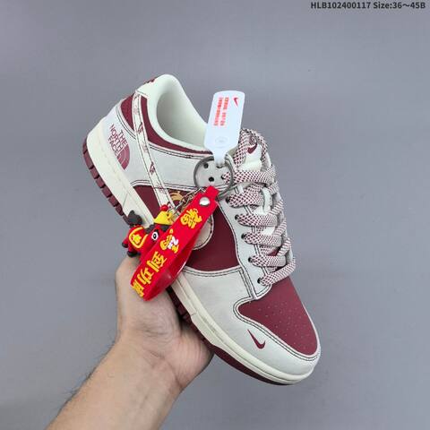 Nike SB Dunk Low Off White Light Grey Burgundy Red EU 36-45 Skate Shoe - Unisex (BS-61952)
