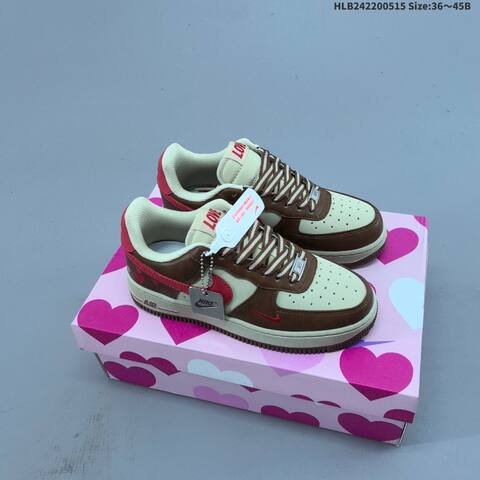 Nike Air Force 1 07 LV8 Brown Beige Red Gray Burgundy EU 36-45 Sneaker - Unisex (BS-60325)