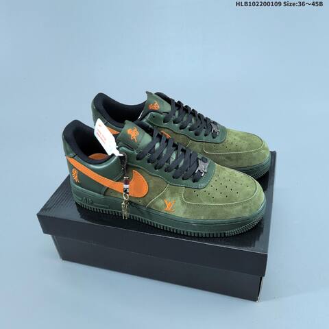Nike Air Force 1 07 LV8 Dark Grey Orange Black EU 36-45 Sneaker - Unisex (BS-62123)