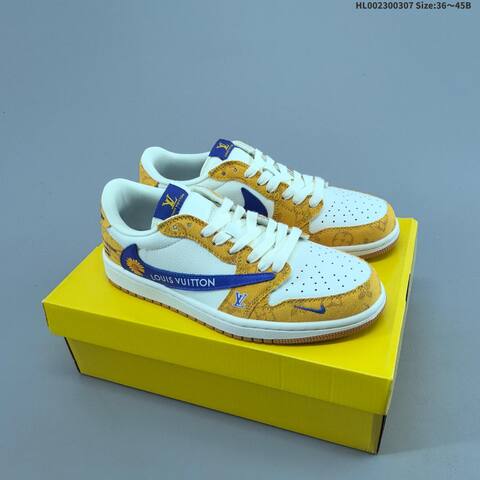 Louis Vuitton x Travis Scott x Air Jordan 1 Low Louis VuittonLV x AIR JORDAN AJ1 Lifestyle (BS-66606)