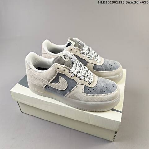 Nike Air Force 1 07 Light Beige Grey White EU 36-45 Sneaker - Unisex (BS-63497)
