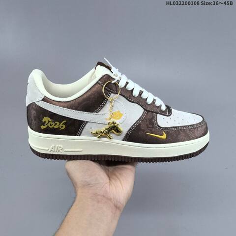 Nike Air Force 1 Low Cream Brown White EU 36-45 Sneaker - Unisex (BS-62125)