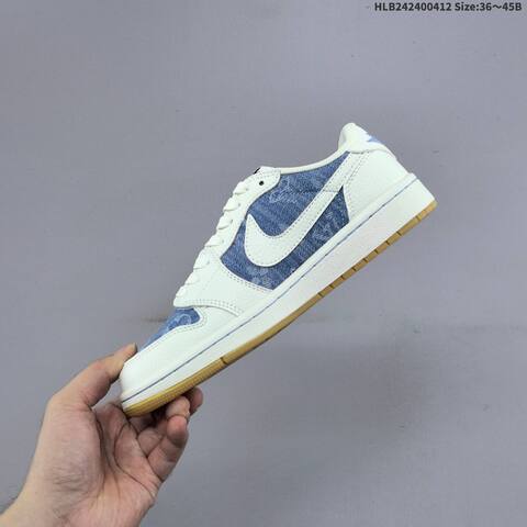 Nike Air Jordan 1 Low Travis Scott Louis Vuitton Blue White Black Beige EU 36-45 Sneaker - Unisex (BS-60796)