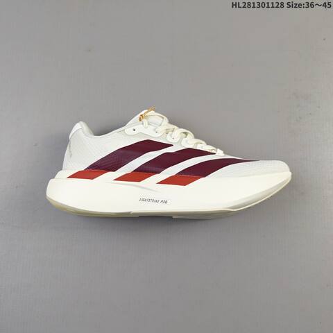 Adidas Adizero Evo SL White Orange Red Off White Burgundy EU 36-45 Running Shoe - Unisex (BS-65411)