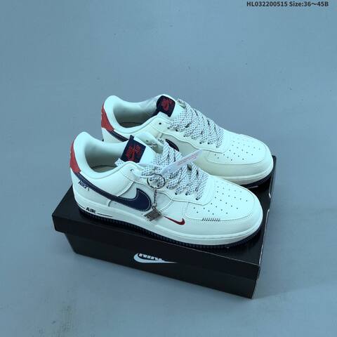 Nike Air Force 1 07 LV8 White Black Red Navy EU 36-45 Sneaker - Unisex (BS-60324)