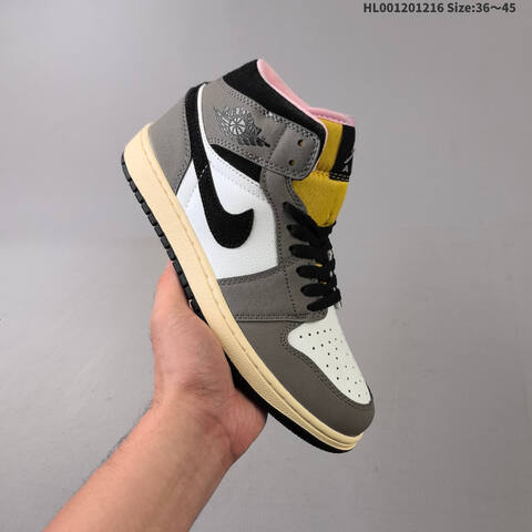 A Air Jordan 1 Mid Cave Stone AIR JORDAN 1 Aj1 Lifestyle (BS-67417)