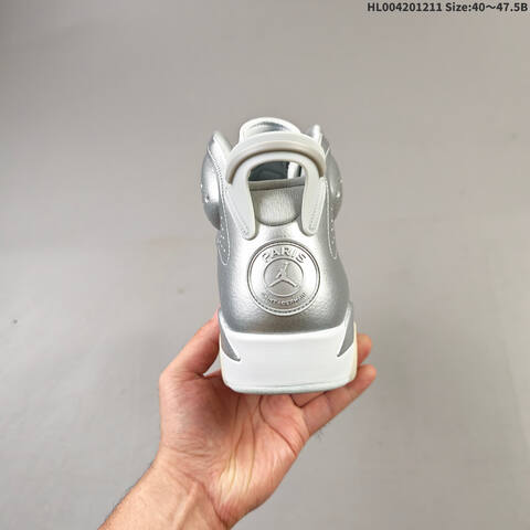 PSG x Air Jordan 6 Retro Silver Metallic AIR JORDAN 6 Aj6 Lifestyle (BS-67491)