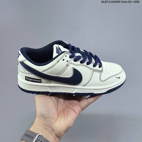 Nike SB Dunk Low Supreme Off White Black Navy EU 36-45 Skate Shoe - Unisex (BS-60862)