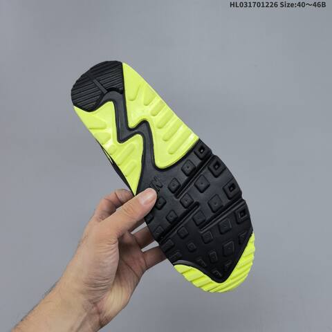 Nike Air Max 90 Grey Black Neon Yellow White EU 40-46 Running Shoe - Men's (BS-62433)