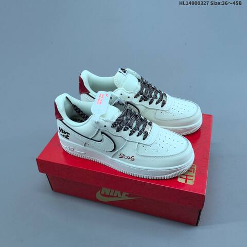 Nike Air Force 1 07 LV8 White Red Black Gold EU 36-45 Sneaker - Unisex (BS-61087)