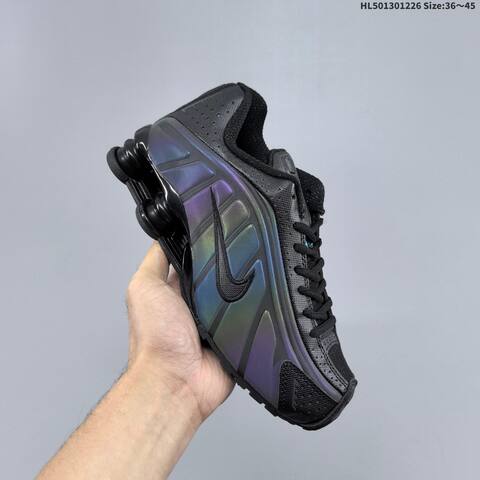 Nike Shox R4 Black Purple Teal EU 36-45 Running Shoe - Unisex (BS-62405)