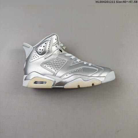 PSG x Air Jordan 6 Retro Silver Metallic AIR JORDAN 6 Aj6 Lifestyle (BS-67491)
