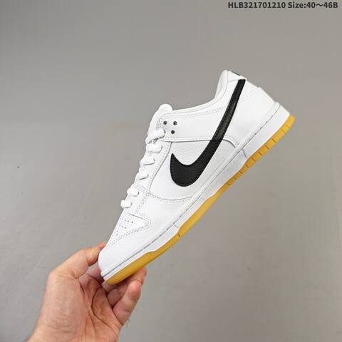 Nike SB Dunk Low Pro White Black Gum EU 40-46 Skate Shoe - Men's (BS-62794)