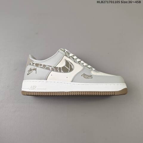 Nike Air Force 1 07 XJ9168 004 Light Grey Off White Brown White EU 36 45 Sneaker EU 36-45 - Unisex (BS-63882)
