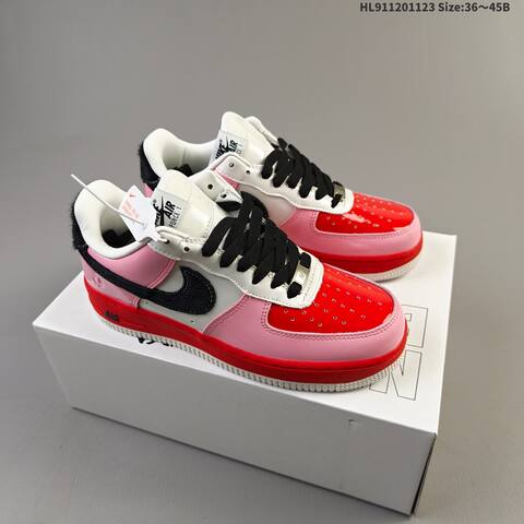 Nike Air Force 1 07 White Pink Red Black EU 36-45 Sneaker - Unisex (BS-63198)