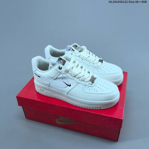Nike Air Force 1 07 Low Off White White Burgundy EU 36-45 Sneaker - Unisex (BS-61824)